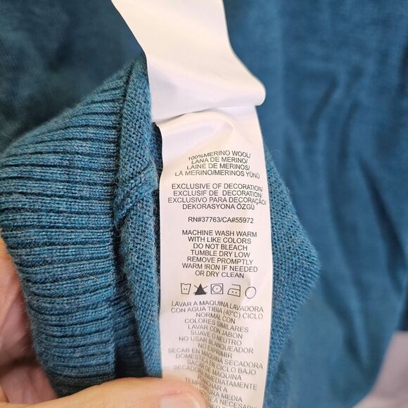 Original Penguin By Munsingwear Teal Merino Wool Sweater Size Medium - Picture 5 of 6